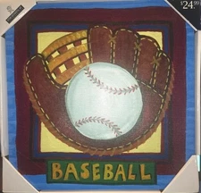 Sapna Shah "Baseball" Sports Theme Canvas Wall Art The Vintage Collection | 12"