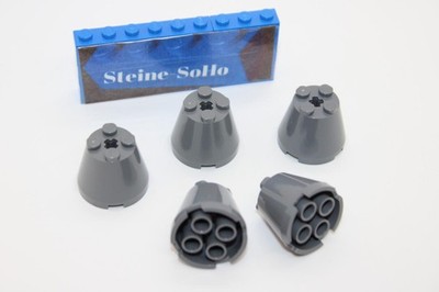 Lego (c) 5x Kegel 3x3x2 - dunkelgrau - 6233 - brick cone black - Konus
