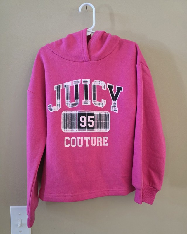 Juicy Couture Girls Pink Pullover Hoodie Size 7