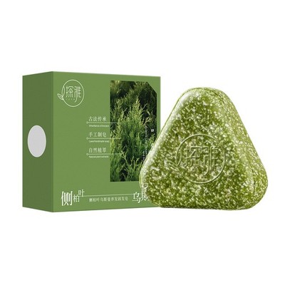 Triangle Green Soap Shampoo Bar Usman Grass Natural Hair Cleanser Therapy