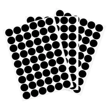 3 Sheet/162Pcs 21mm Dia PVC Self Adhesive Screw Hole Cover Stickers, Black