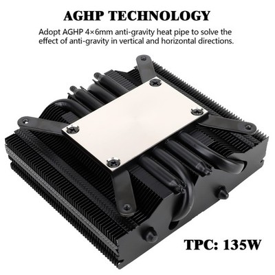 47mm Height Black CPU Cooler for Desktop