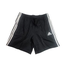 Adidas Mens Essentials 3 Stripe Shorts Black White Athletic Gym Size L