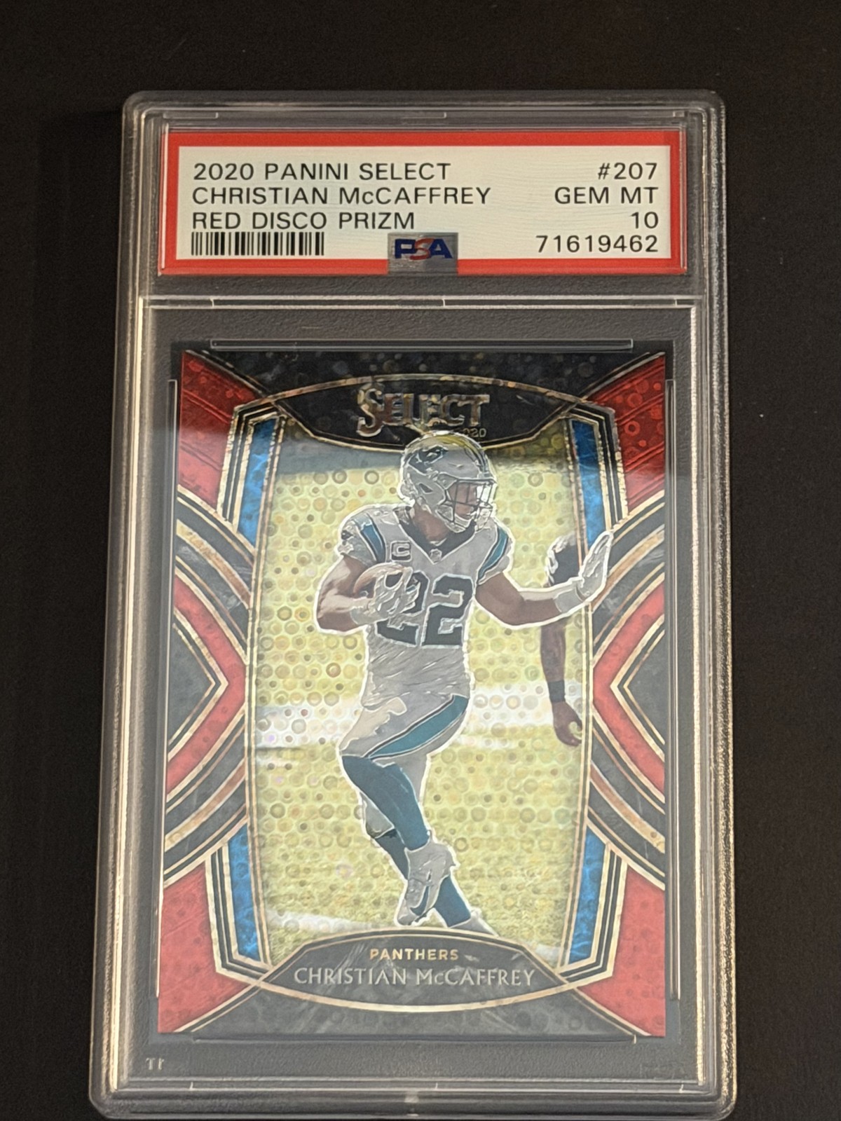 2020 Panini Select - Club Level Christian McCaffrey #207 Red Disco Prizm 22/49