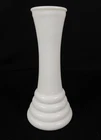 8"  Milk Glass Bud Flower White Beehive Vase Art Deco MCM Vintage