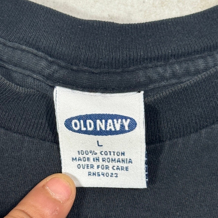 old GAP アメリカ国旗プリント M ネイビー　USA製 90s 00s Vintage GAP Pocket T-Shirt Mens L Black USA Made Single Stitch 90s