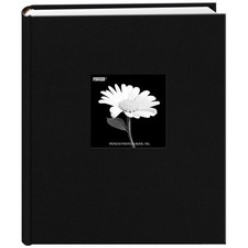 Fabric Frame Cover Photo Album 200 Pockets Hold 5X7 Photos, Deep Black