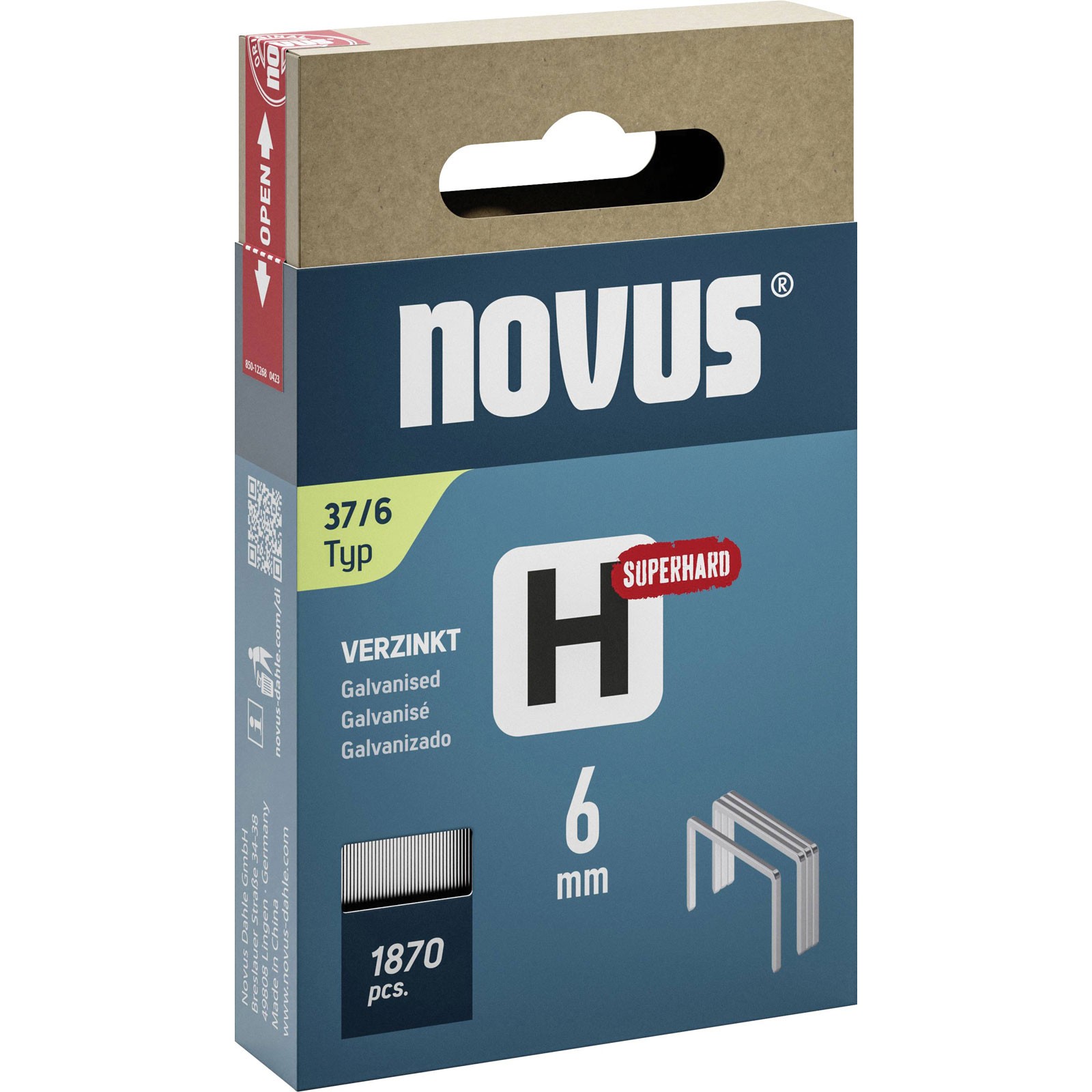Novus Fine-Wire Staple 1870 pieces, 6x10.6mm, for Hammer Stapler