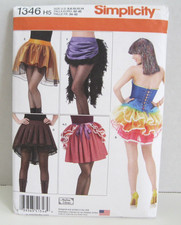 Simplicity 1346 Costume Skirts  Bustles Pattern Misses' 6-14 Uncut