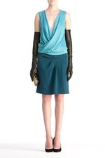 DIANE von FURSTENBERG DARAN SEAFOAM/EVERGLADE DRESS - US 6 - UK 10