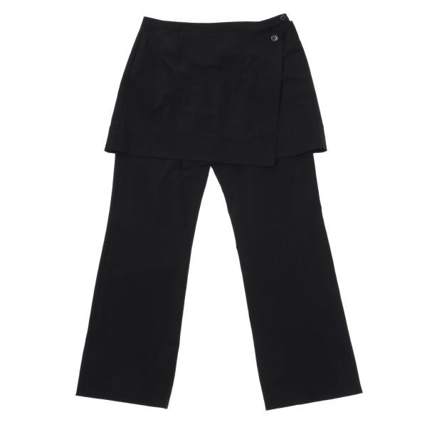 ISSEY MIYAKE FETE ナイロンストレッチ シワ感 フレアパンツ ISSEY MIYAKE - ISSEY MIYAKE FETE ナイロンストレッチ シワ感