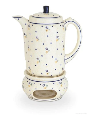 1,25L Kaffeekanne mit Stövchen – Teekanne geradlinig,zylindrische Form,Dekor 111 - Bild 1 von 4