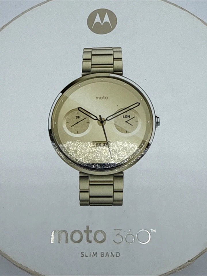 GENUINE MOTOROLO MOTO 360 SMARTWATCH STAINLESS STEEL SLIM BAND LIGHT GOLD  - Image 2 of 4