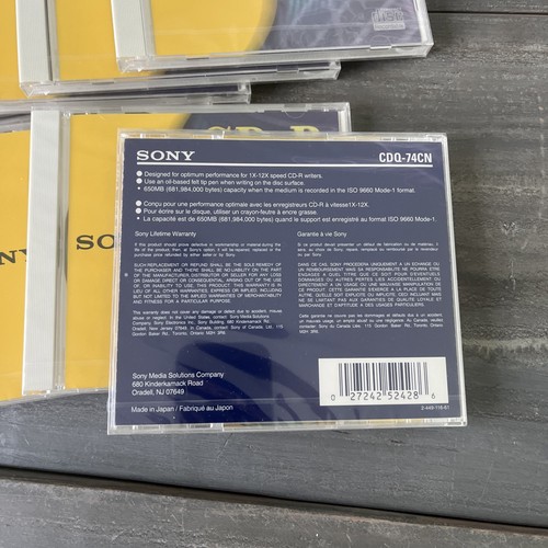 8 pcs Sony CD-R Blank Recordable CD 650MB 74 min, CDQ-74CN shrink wrapped - Picture 3 of 3
