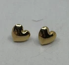 Vintage Faberge Gold Tone Heart Earrings Designer Costume Jewelry Pierced