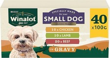 WINALOT Meaty Chunks Small Dog Mixed in Gravy Wet Dog Food Pouches 40x100g 4.09 per kilo