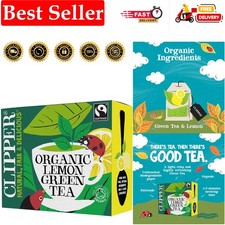 Refreshing Organic Lemon Green Tea - 80 Biodegradable Bags for Stress Relief 0.07 per strip