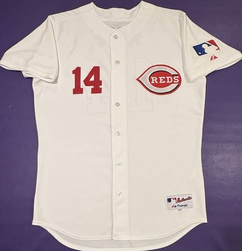 Authentic Pete Rose #14 Cincinnati Reds TBTC Pro Cut On Field Majestic Jersey 48