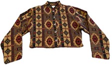 Vtg Southwest Canyon Southwestern Navajo Tapestry Cropped Jacket Blazer Womens L