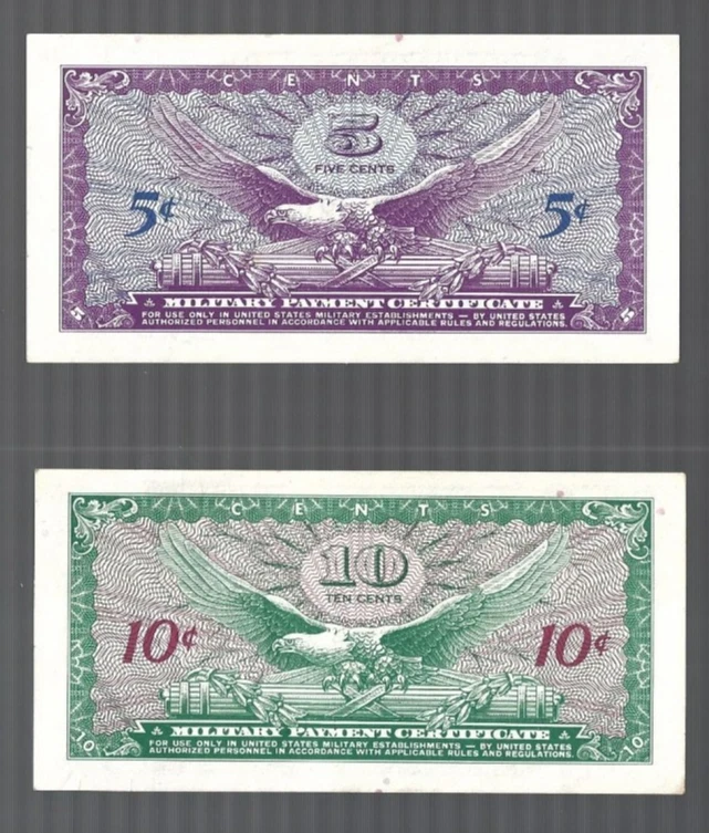 US Military Payment Certificate 💥series 641 .. 5/10 cents 🎯 Lot4084 ... UNC!!! - Image 2 of 2