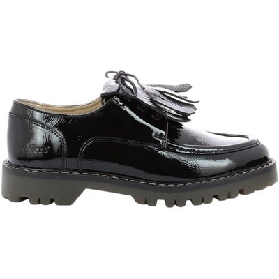 Kickers Decklow Damen Mokassin Lederschuhe lackiert schwarz 36
