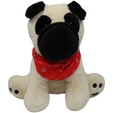 Happy People Mops mit rotem Halstuch, sitzend Kuscheltier 20cm Gebraucht Hund