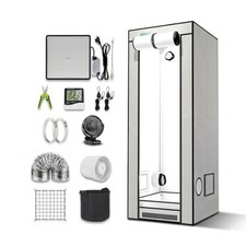 Grow Set 60x60x160cm 100W Full-Spectrum LED Growbox Zelt Abluft Komplett