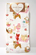 Envogue With Love Dog Themed Set of 3 Kitchen Towels NWT