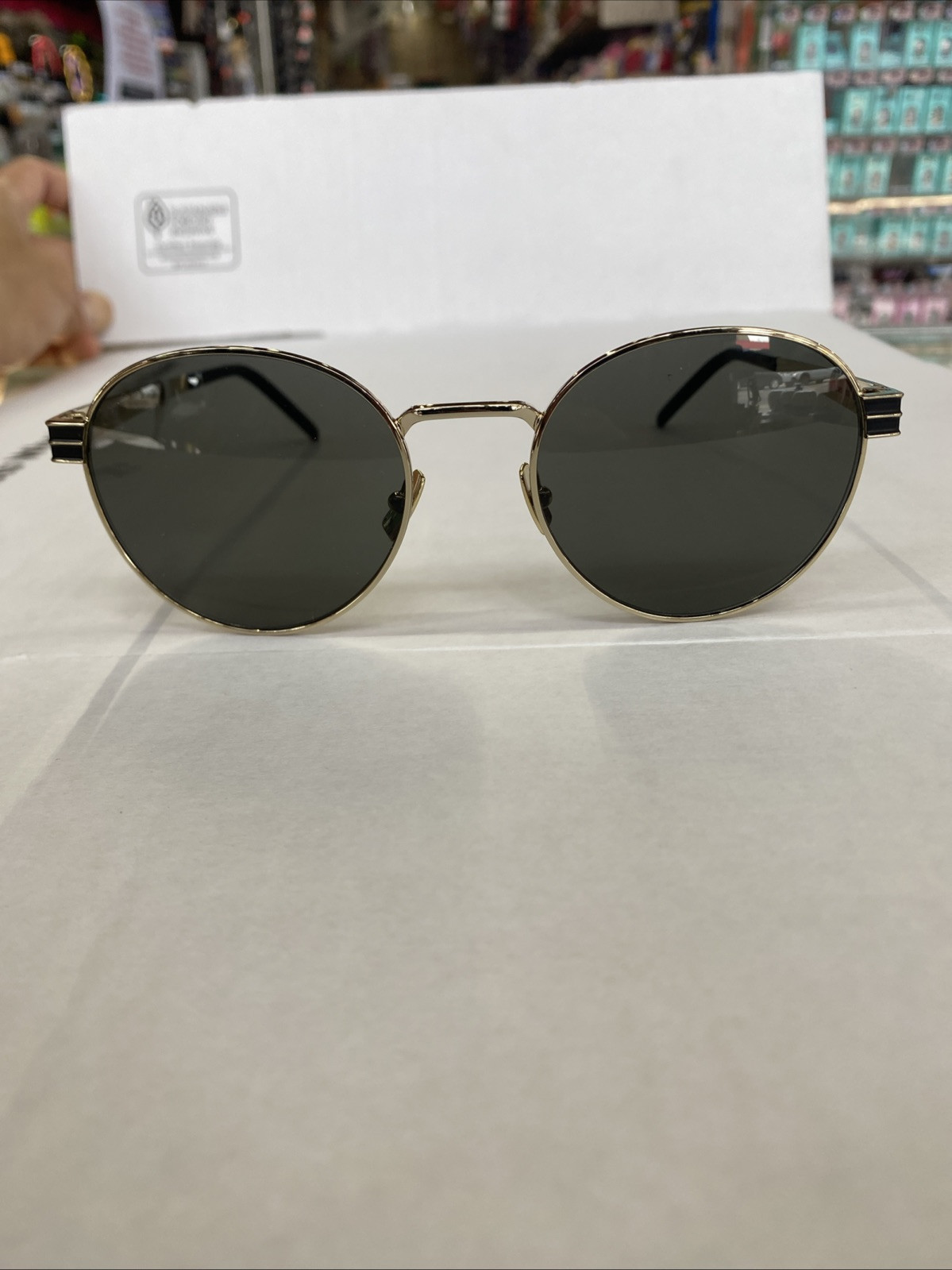 NUOVI OCCHIALI DA SOLE UNISEX SAINT LAURENT SL M62 003 ORO ROTONDI SLM62 003