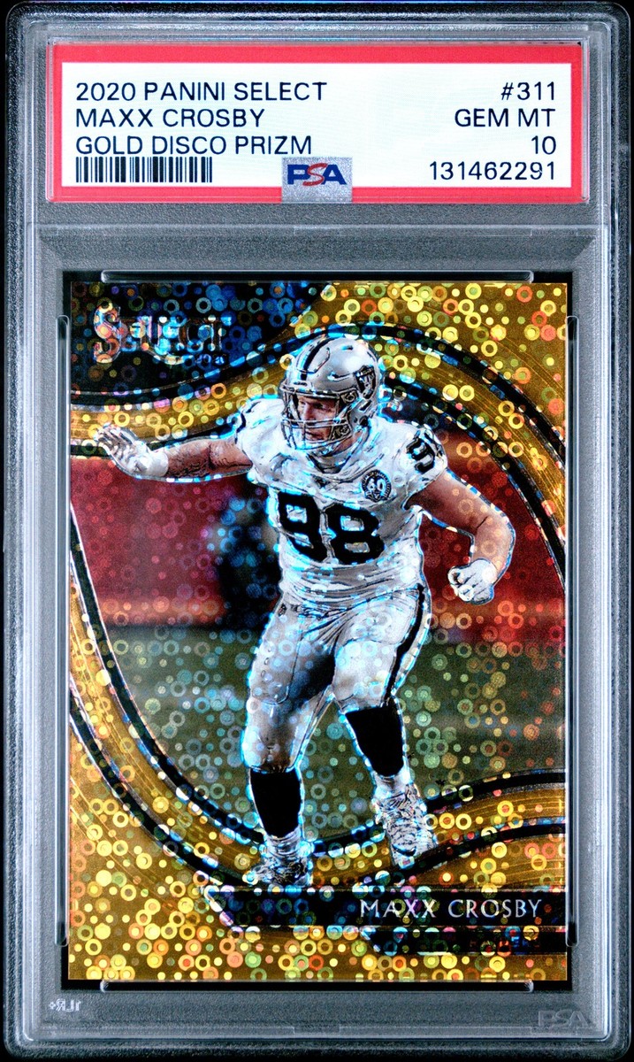 2020 Panini Select - Field Level Maxx Crosby #311 Gold Disco Prizm