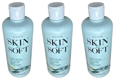 Lot of 3 Avon Skin So Soft Original Body Lotion 11.8 oz. +Jojoba