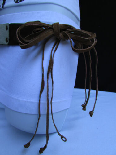 Nuevo Elegante Mujer Blanco Marrón ante Sintética Varios Agujeros Tie Moda Belt - Imagen 10 de 12