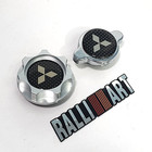 SILVER ENGINE OIL CAP & RADIATOR CAP CARBON FIBER ECLIPSE MIRAGE LANCER EVO JDM