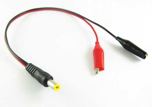 1pc 1FT/30cm Medium Alligator Clip to 2.1x5.5mm 2.1mm DC Male DC Power Cable - Picture 5 of 6