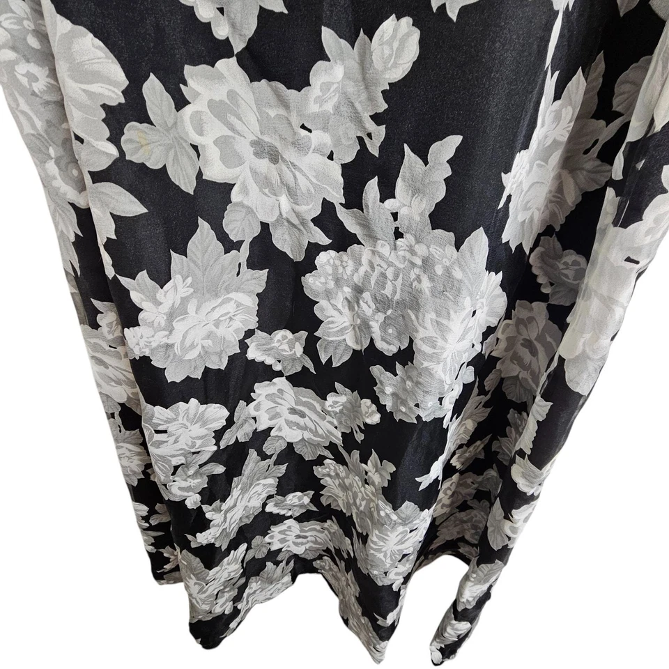 Maxi Falda Falda Floral Truly Zac Posen Mujer 12 Negra Gris Falda Midi Mujeres  Foto 3 de 4