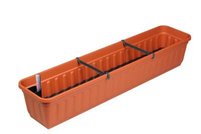 Balkonkasten Blumenkasten Wasserspeicher 100cm terrakotta 8er Set | eBay.de