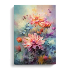 Wildflowers Digital Art Canvas Wall Art Print Framed Picture Decor Living Room