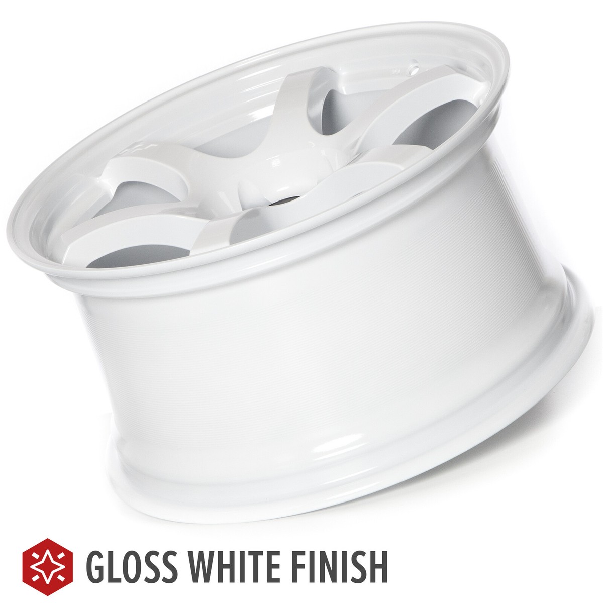 4 CIRCUIT CSF1 18x9.5 5x114.3 +25 WHITE WHEELS FITS 350Z