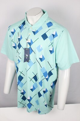 William Murray Men's Golf Polo Chip and Chad Short Sleeve Shirt Ice Blue