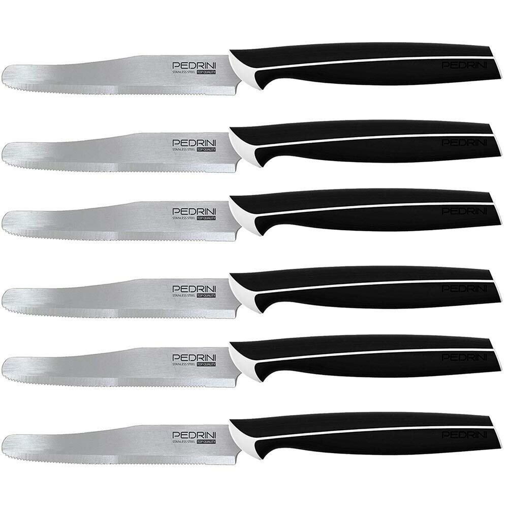 Set 6 Coltelli Cucina da Tavola Master Pedrini in Acciaio Inox Manico...