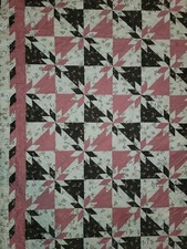 Beautiful Handmade Pink & Brown Hunter Square Quilt