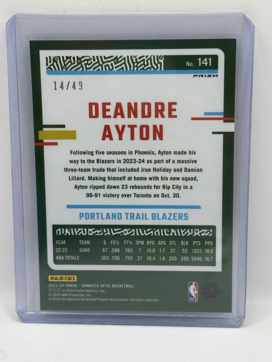 2023-24 Panini Donruss Optic Choice Deandre Ayton Blue Prizm