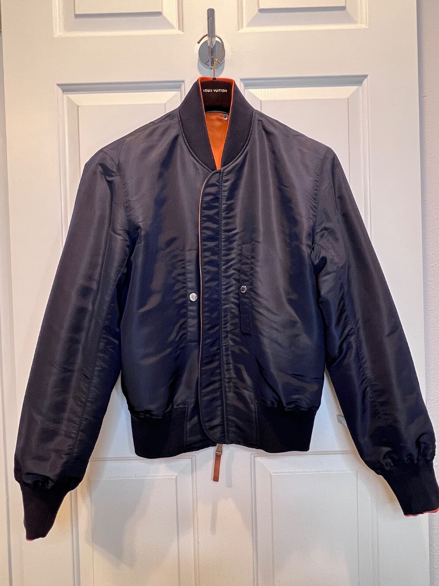 LOUIS VUITTON MEN JACKET SIZE 50/M REVERSIBLE MA-1 Bomber Jacket BLACK/  ORANGE