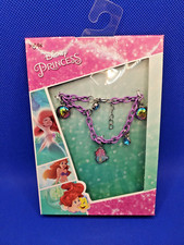 Disney Princess Little Mermaid Charm Bracelet With Decorative Box Purple Chain