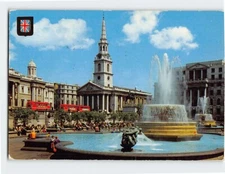 Postcard Trafalgar Square in the background St. Martin-in-the-Fields, England