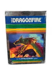 Vintage Intellivision Dragonfire Video Game Complete w/ Manual & Overlays