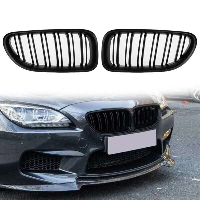 Front Kidney Grille Grill For BMW F06 F12 F13 M6 650i 640i 2012-2018 Gloss Black - Image 3 of 4