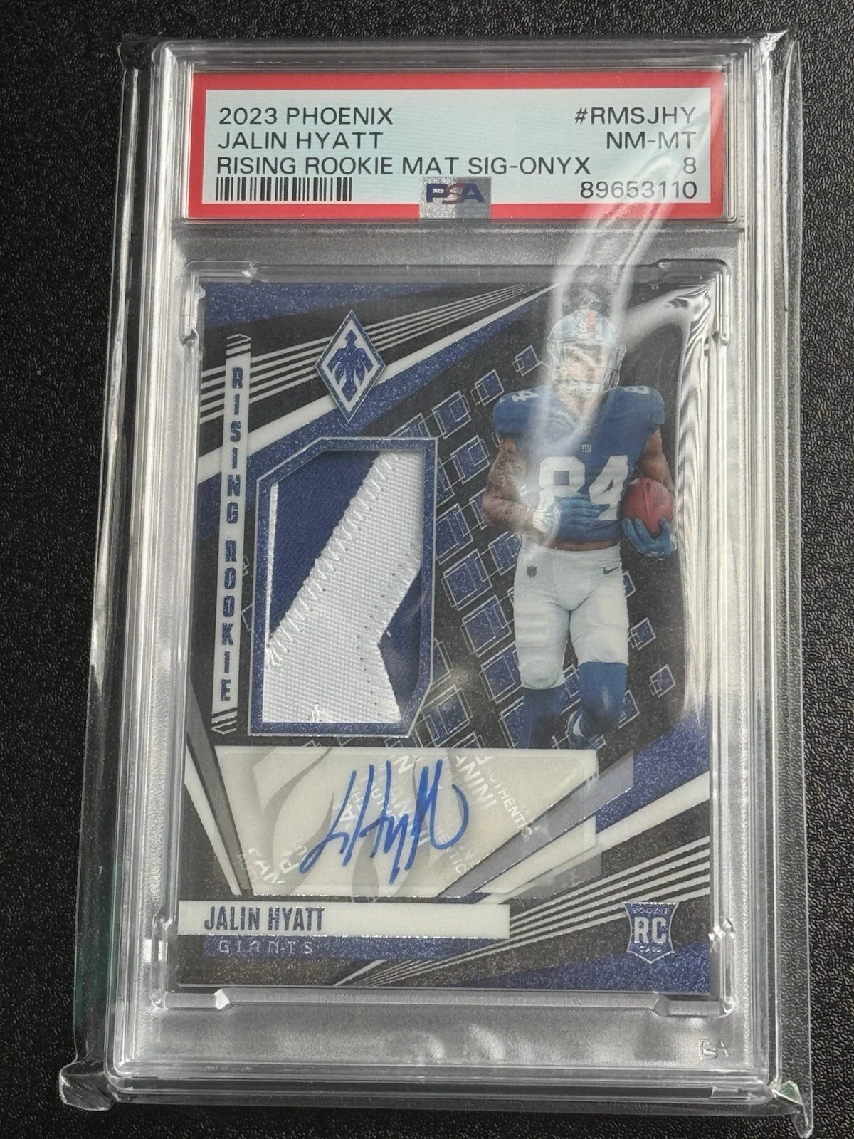 Jalin Hyatt Panini Phoenix Rising Rookie Material Signatures #RMSJHY Onyx