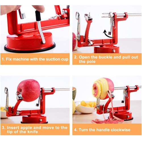3-in-1 Kitchen Tool Apple Fruit Corer Slicer Peeler Slinky Machine Potato Cutter - Picture 6 of 11