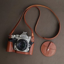 Genuine Real Leather Camera Bag Case Protect Cover Strap Belt Cap For Nikon DF